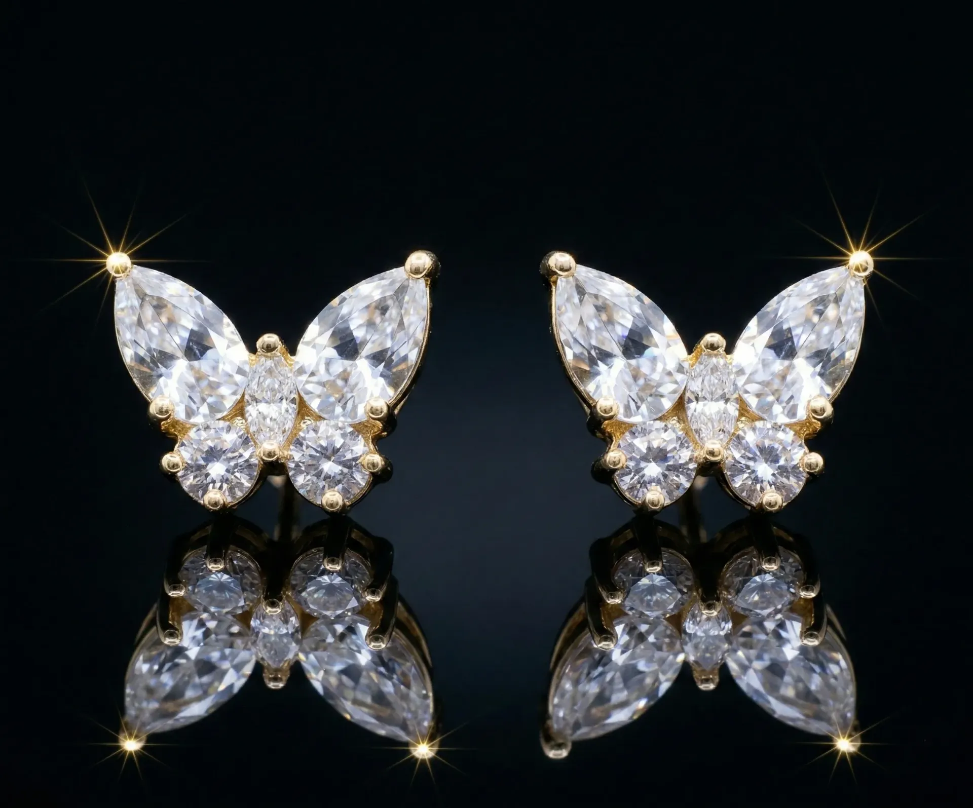 Sparkling Butterfly Stud Earrings
