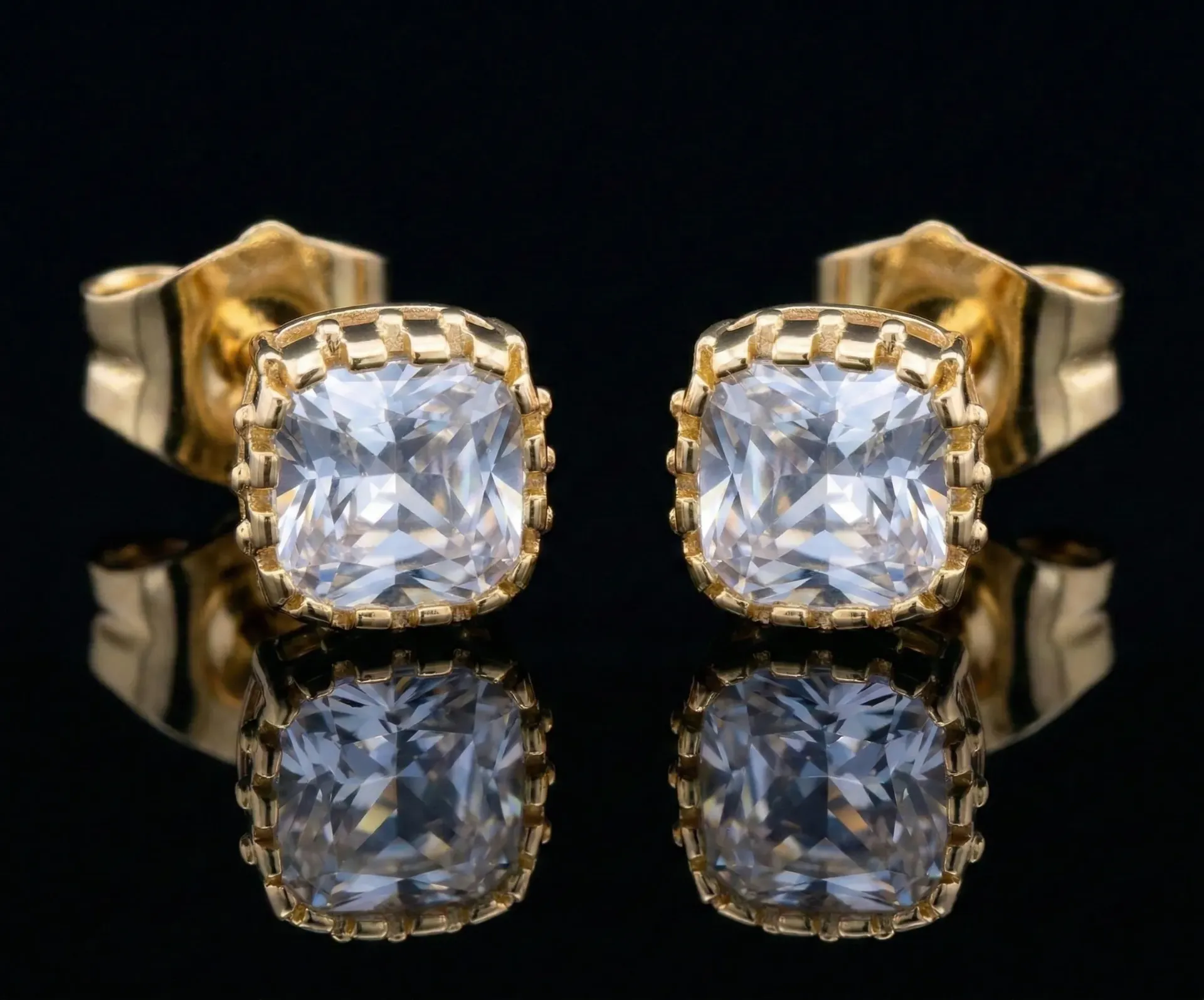 Classic Cushion-Cut Solitaire Studs