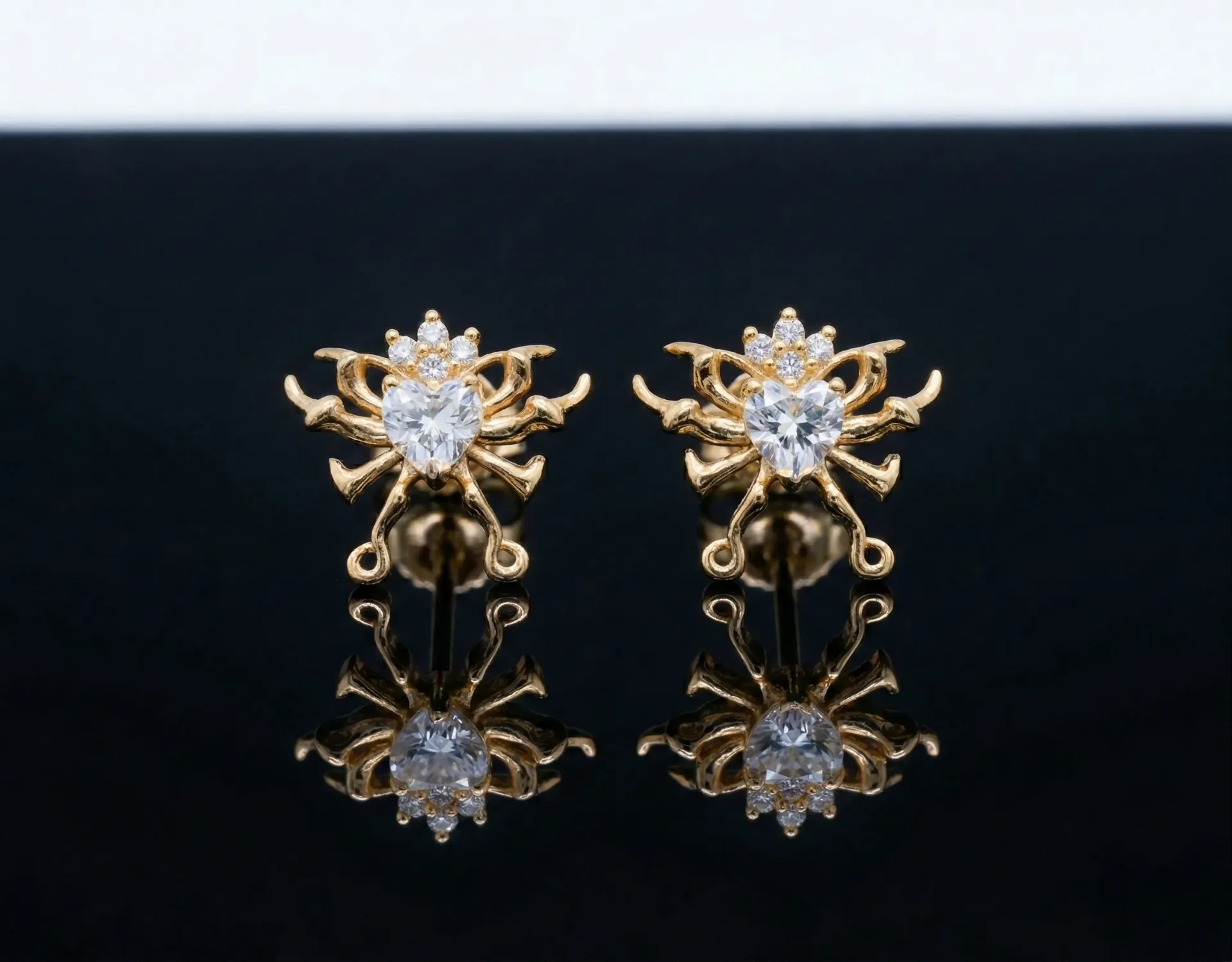 Royal Heart Anti-Tarnish Stud Earrings