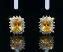 Radiant Yellow Halo Stud Earrings