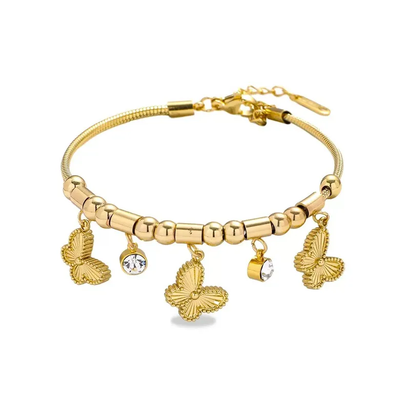 Butterfly Charm Snake Chain Bracelet