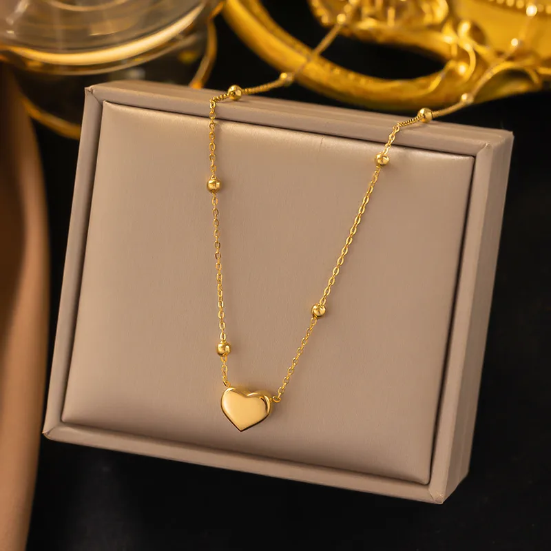 Radiant Golden Heart Pendant Necklace
