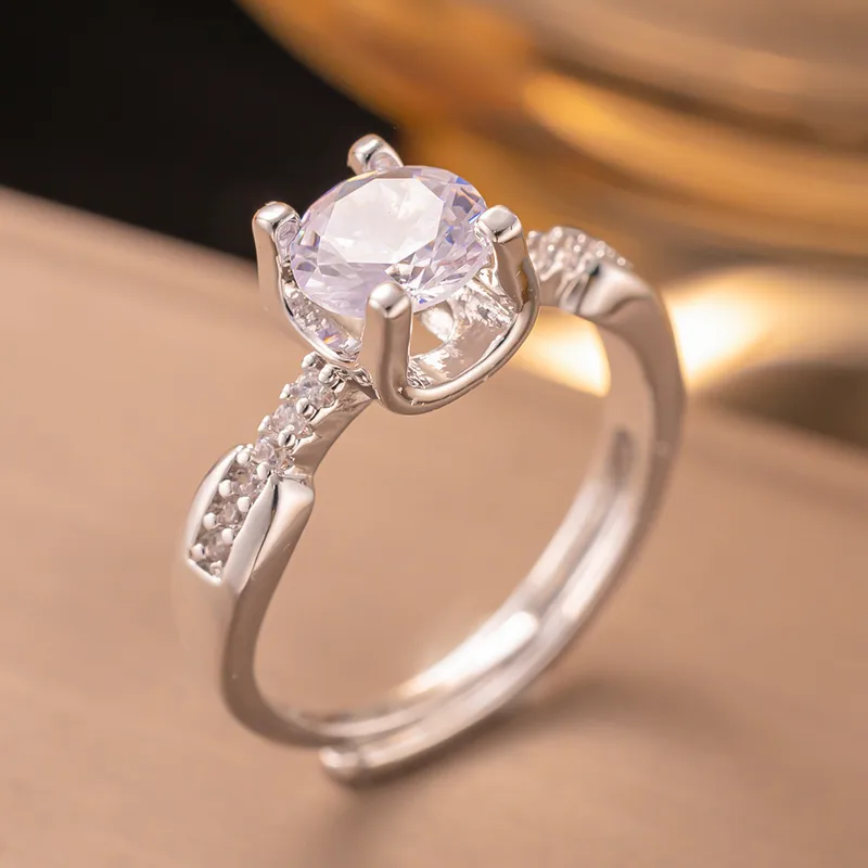 Classic Solitaire Crystal Statement Ring