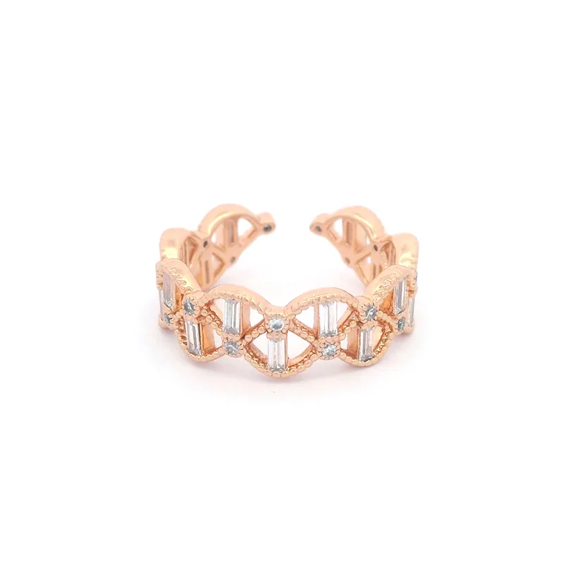 Gemini said Geometric Baguette Crystal Open Ring