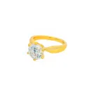 Gemini said Classic 18K Gold Plated Solitaire Zircon Ring